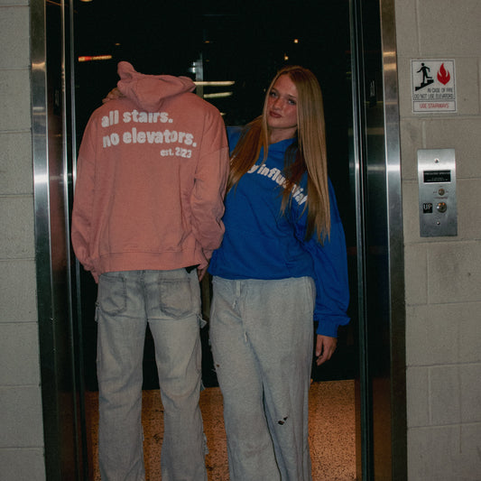 All Stairs No Elevators Sand Pink Hoodie